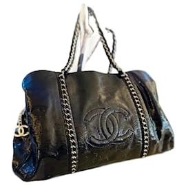Chanel Handbag Black Patent Leather