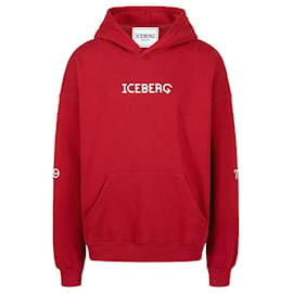 Iceberg Hoodie aus roter Baumwolle