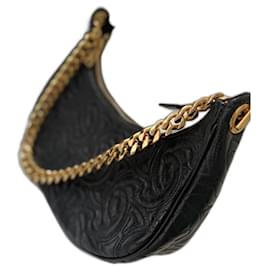 Borsa a mano Céline Ava in pelle nera con catena dorata