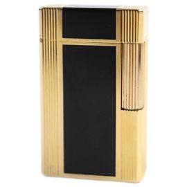 Autre Marque Dupont Lacquer Roller Gas Lighter Black Gold