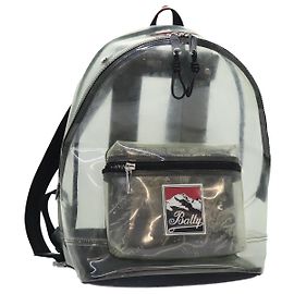 BALLY Zaino in Vinile Trasparente Nero Argento Auth bs18516