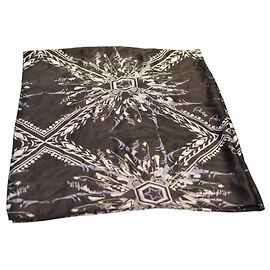 Sciarpa in seta Philipp Plein con stampa di piume e logo