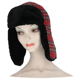 A.N.G.E.L.O. Vintage Cult Cappello in Tartan e Pelliccia - Anni 2020 - Autre Marque