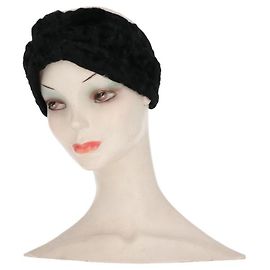 Autre Marque A.N.G.E.L.O. Vintage Cult Fascia per capelli in agnello persiano nero - Anni 2020