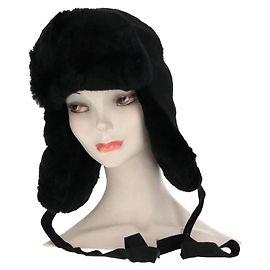 Autre Marque A.N.G.E.L.O. Vintage Cult Cappello Ushanka in Pelliccia Nera - Anni 2020