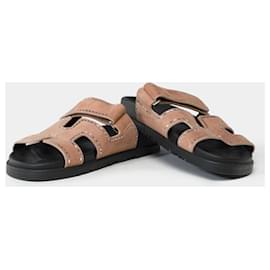 Hermès Zapato HERMES Chypre de Terciopelo Marrón - 102218