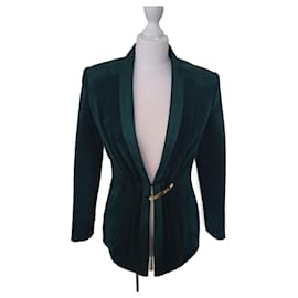 Balmain Blazer Olivgrüner Samt