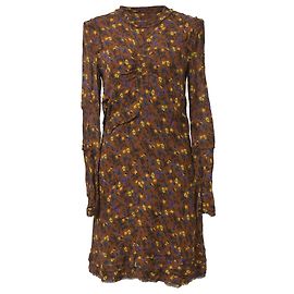 Abito mini a stampa floreale Chloé con orlo grezzo e maniche lunghe in viscosa multicolore