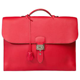 HERMES Bag Depeches in Red Leather - 102192 - Hermès