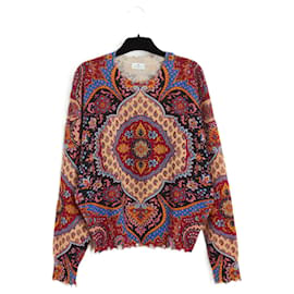 Etro 2021 Pull FR40 Suéter de Lã Estampado Paisley Top UK12 US10