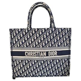 Dior Book Tote Tasche Blau Stoff