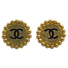 Orecchini a clip placcati in oro Chanel Coco Mark