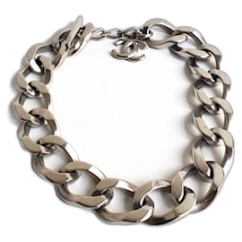 Choker Chanel in metallo argento