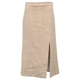 Falda midi de cintura alta Etro en tweed beige