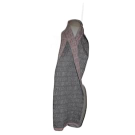 Roberto Cavalli Logo Schal Wollmischung rosa grau