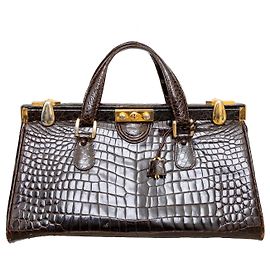 Autre Marque Borsa a mano in pelle di coccodrillo vintage