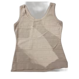 Top Chanel in cotone bianco