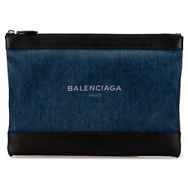 Borsa Clutch Balenciaga Navy Clip M