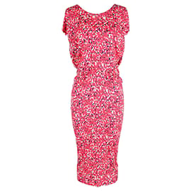 Autre Marque Vestido midi estampado Saloni en viscosa rosa