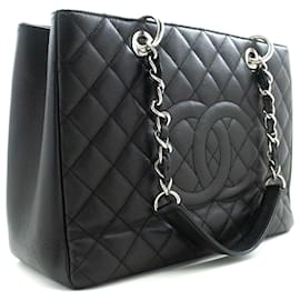 CHANEL Grande Bolsa de Compras GST 13" em Couro de Bezerro Texturizado com Corrente