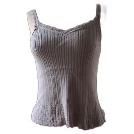 Christian Dior Bustier in cotone e seta taupe, taglia 44.