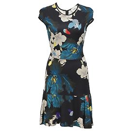 Vestido impreso Ohana Orchid de Erdem Darlina en viscosa con estampado floral