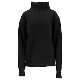 Hr. P. Strickpullover mit Rollkragen aus schwarzer Wolle - Autre Marque