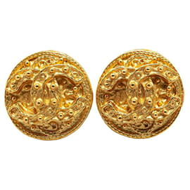 Orecchini a clip placcati in oro Chanel Coco Mark