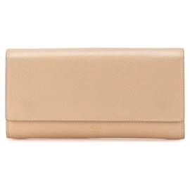 Portafoglio grande a soffietto Celine in pelle beige - Céline