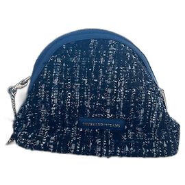 Set di due borse a mano Trussardi in pelle blu scuro
