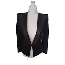 Blazer Balmain in velluto nero a pois