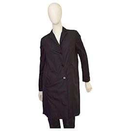 Aspesi Chaqueta Trench Impermeable Ligera de Nylon Negro S