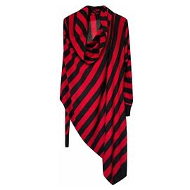 Rot und schwarzes asymmetrisches Kleid Herbst Winter 2009/2010 ALEXANDER McQUEEN