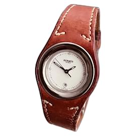 Montre Hermès Harnais acier et cuir barenia caramel 30mm