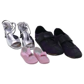 Scarpe Christian Dior Gucci in pelle scamosciata 3Set Viola Rosa Auth ti2127