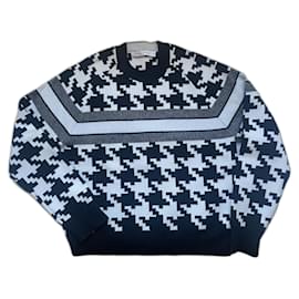 Dior Hahnentritt Pullover aus Kaschmir und Wolle Schwarz Elfenbein