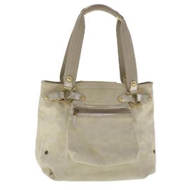 Gancini Handtasche aus Canvas in Beige und Gold Auth 95165 von Salvatore Ferragamo