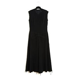 Junya Watanabe Comme des Garçons Robe FR36/38 Vestido de Nudo de Fieltro Negro UK8/10 US6/8