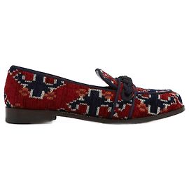 Mocassini Aquazzura EU38 Borgogna Blu Marino Martin Loafers UK5 US7.5