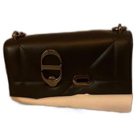 Borsa a spalla in pelle di vitello nera Christian Dior