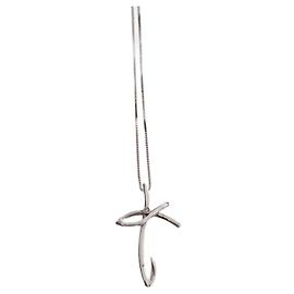 Autre Marque Collana in oro bianco 18 carati con pendente in diamante
