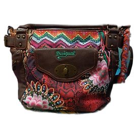 Desigual Handtasche aus Kalbsleder und Canvas