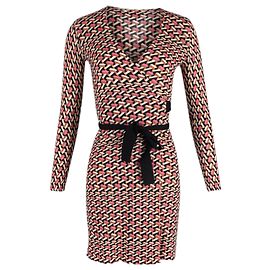 Abito avvolgente con stampa geometrica Diane Von Furstenberg in viscosa multicolore
