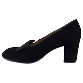 Chaussures en daim noir avec talon YSL - Yves Saint Laurent