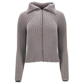 Suéter de lana gris con cremallera Max Mara Weekend