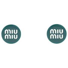 Orecchini Miu Miu Verde Abete e Bianco a Clip