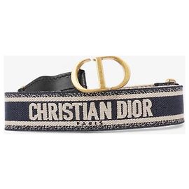 Christian Dior Tote Gürtel Marineblau und Beige