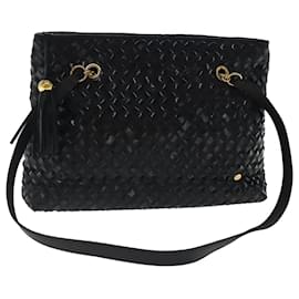 BALLY Borsa a Spalla in Pelle Verniciata Nera e Oro Auth 97194 - Bally