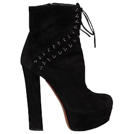 Alaïa Botines de corsé de ante negro con cordones - Años 20