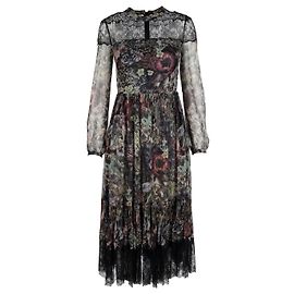 Valentino Garavani Vestido de estampado floral con encaje Red Valentino - años 10